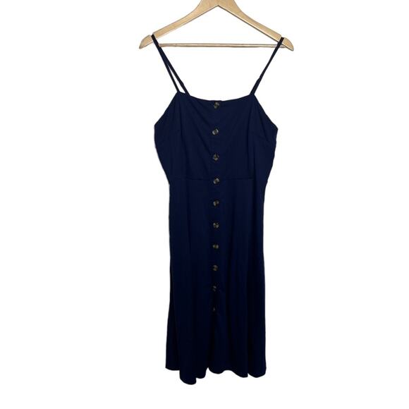 Berydress Navy Button Front Spaghetti Strap Sundress - Picture 2 of 9